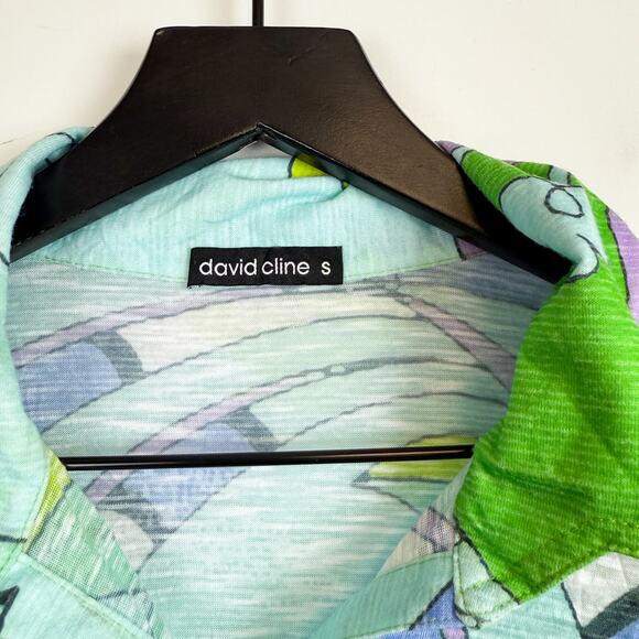 David Cline Collar Shirt 9100 Nectar Mint Kiwi Button Up - S - Picture 3 of 8